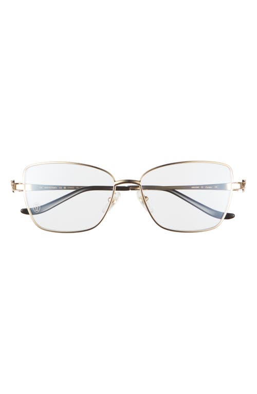 Cartier 55mm Rectangular Optical Glasses in Gold 