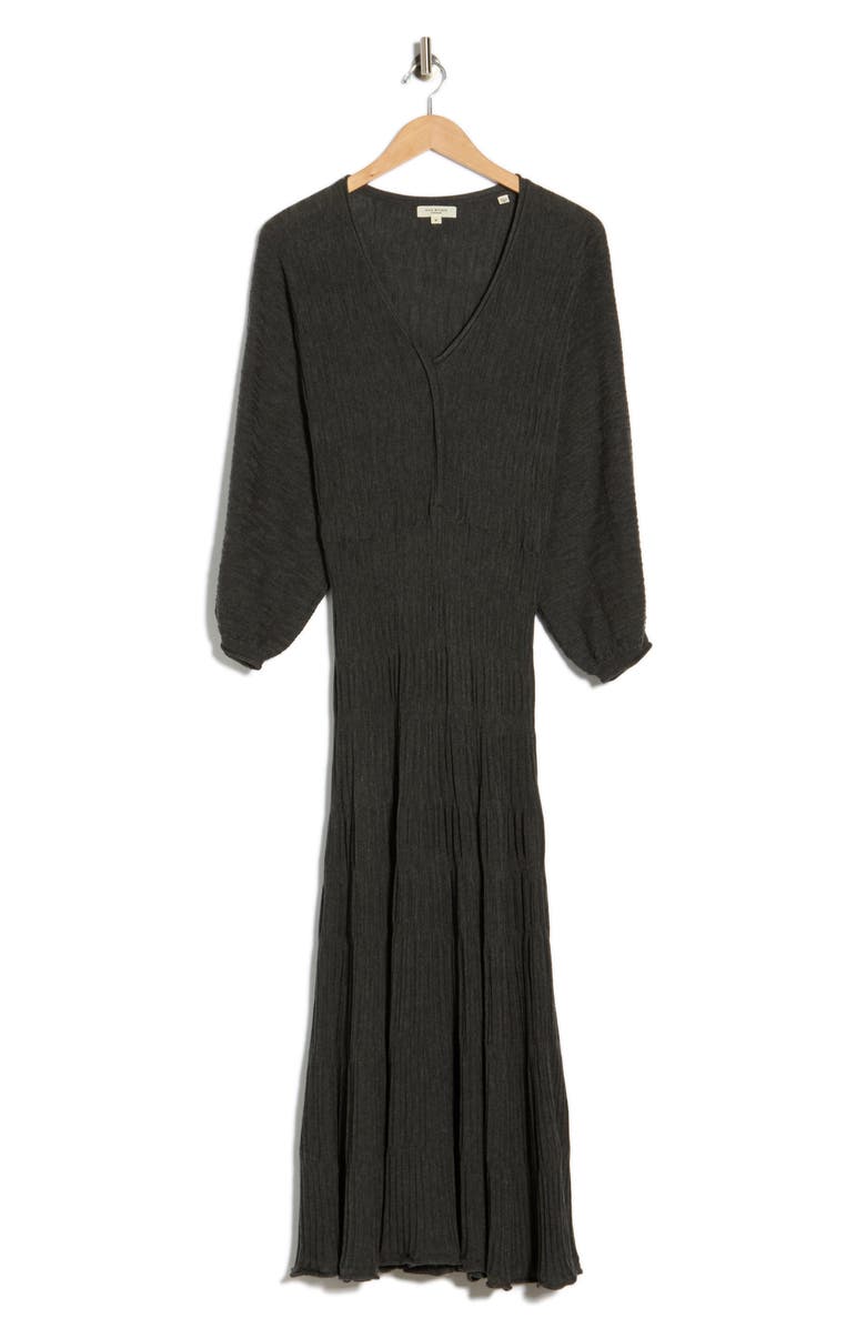 MAX STUDIO Balloon Sleeve Midi Sweater Dress, Alternate, color, Charcoal Grey