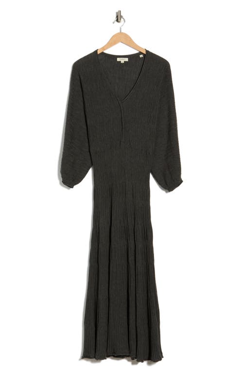 Max Studio Balloon Sleeve Midi Sweater Dress In Gray