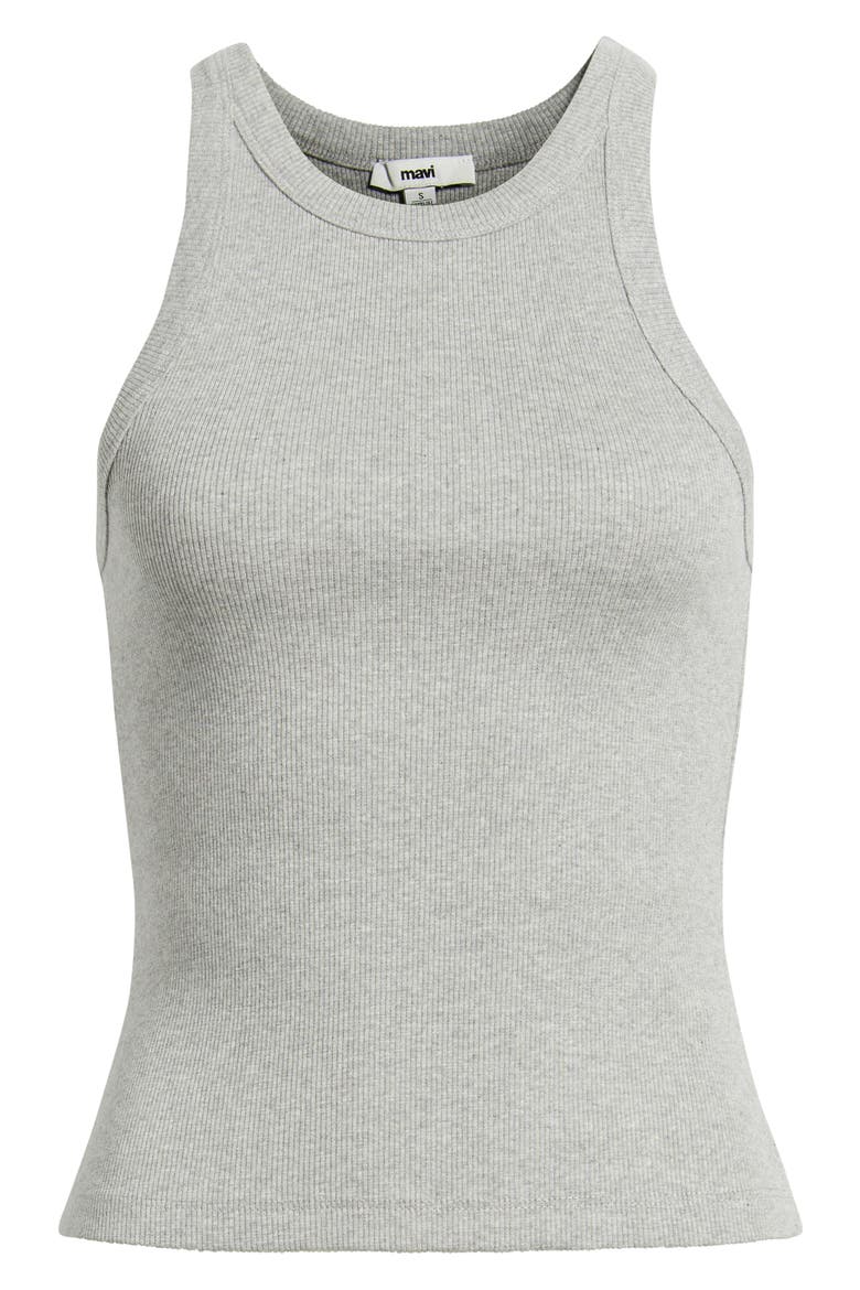 Rib Stretch Cotton Tank, Alternate, color, LIGHT GREY MELANGE