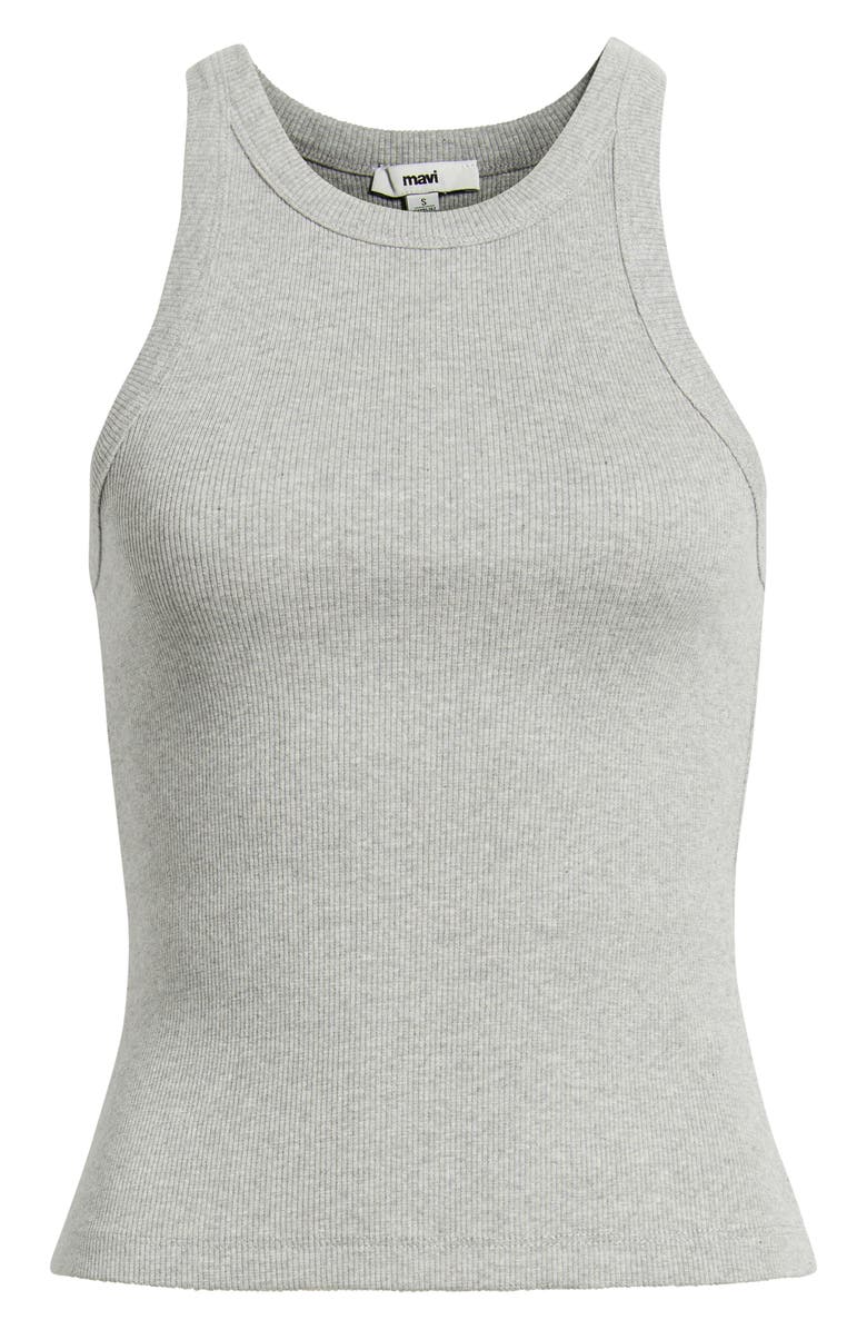 Mavi Jeans Rib Stretch Cotton Tank, Alternate, color, Light Grey Melange