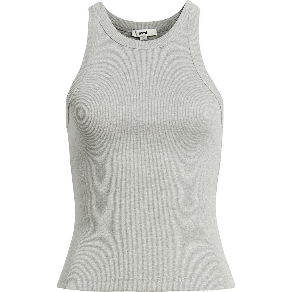 Mavi Jeans Rib Stretch Cotton Tank In Animal Print