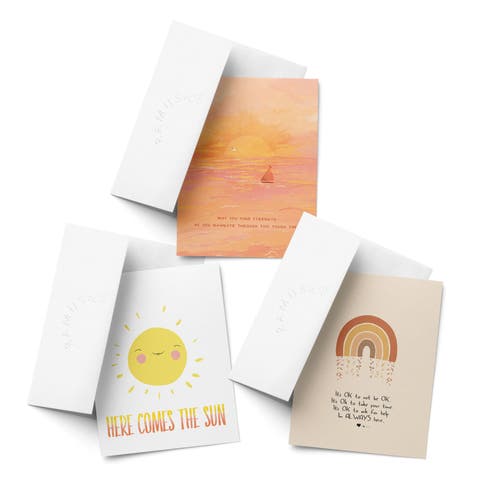 Sympathy Greeting Card Pack Sets (3 ct, Assorted) Navigating Tough Times, Sun, It
s Ok