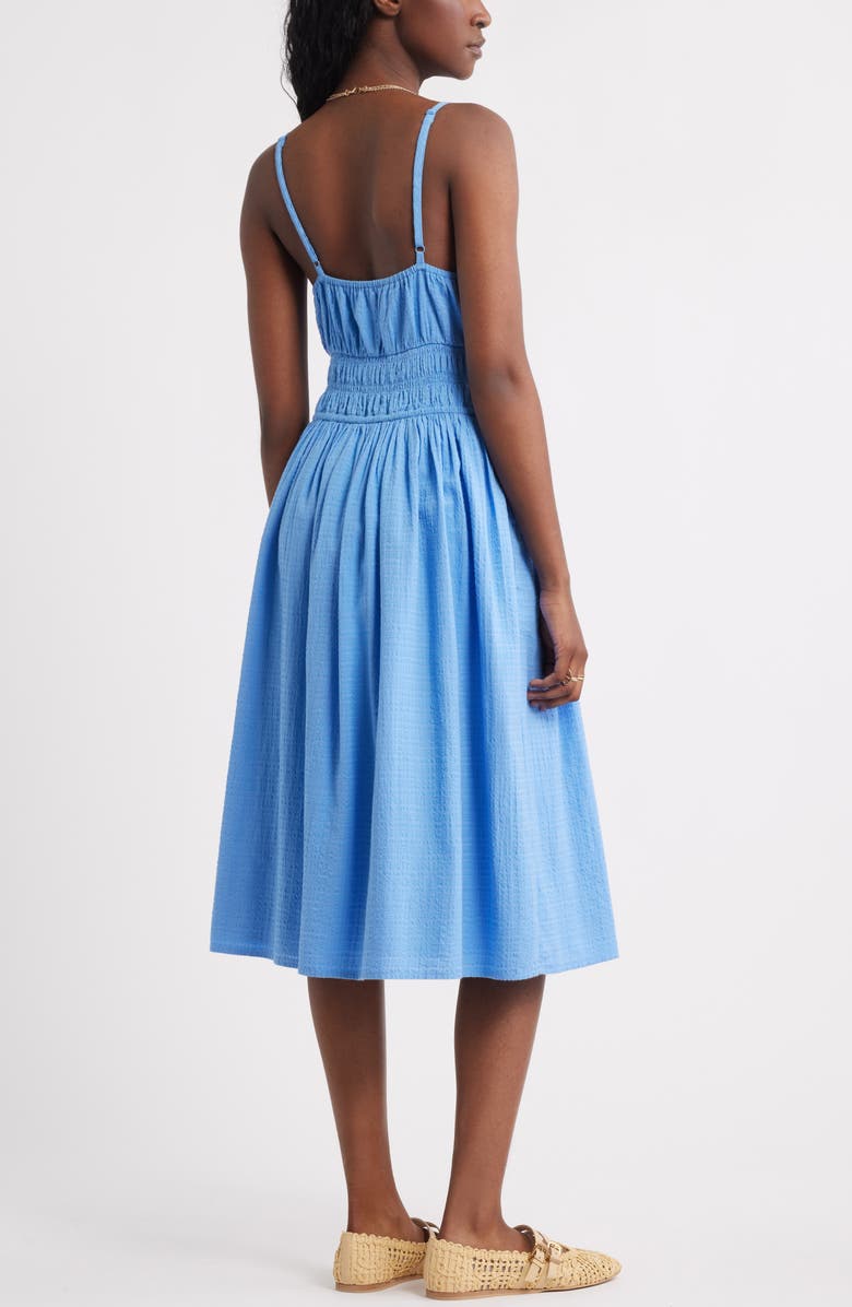 Treasure & Bond Strappy Smocked Gauze Midi Dress, Alternate, color, Blue Provence