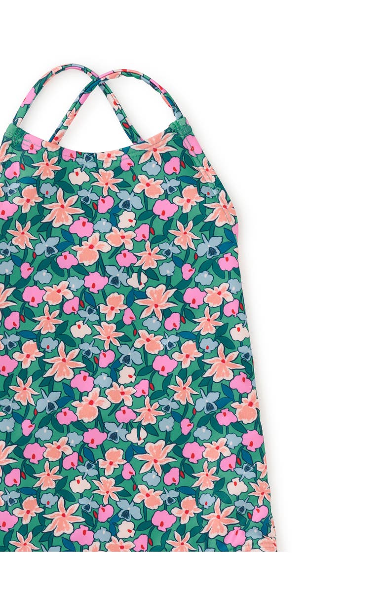 Tea Collection Cross Back One-Piece Swimsuit, Alternate, color, Orchid Ditsy