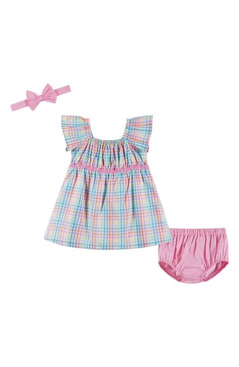 Plaid Dress, Headband & Bloomers Set (Baby)