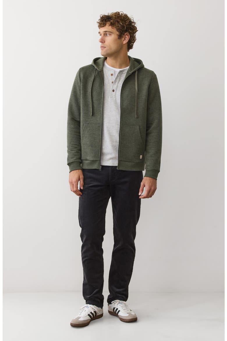Corbet Quilted Zip-Up Hoodie, Alternate, color, OLIVE