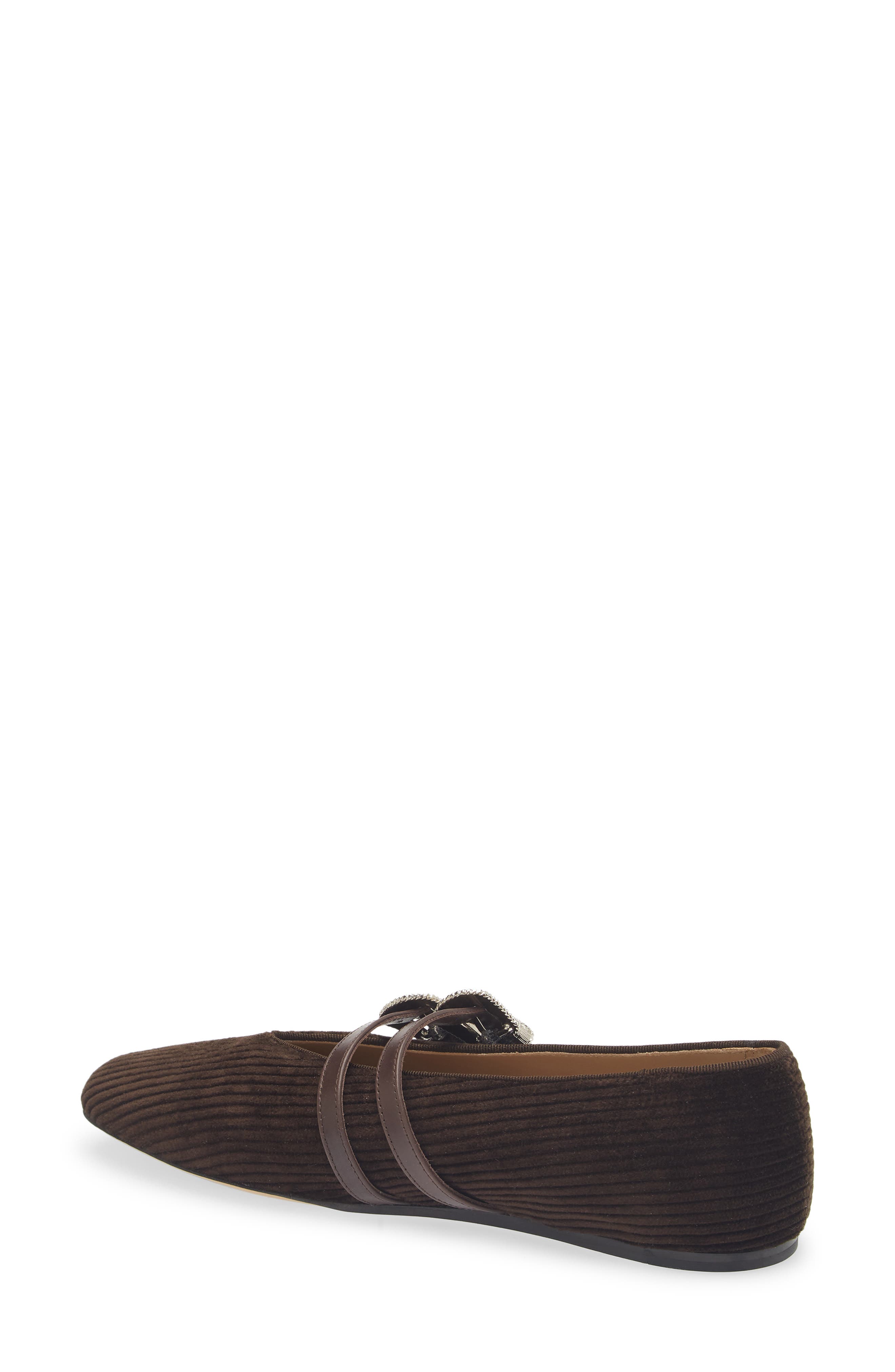 Le Monde Beryl Claudia Corduroy Mary Jane Flat, Alternate, color, Chocolate