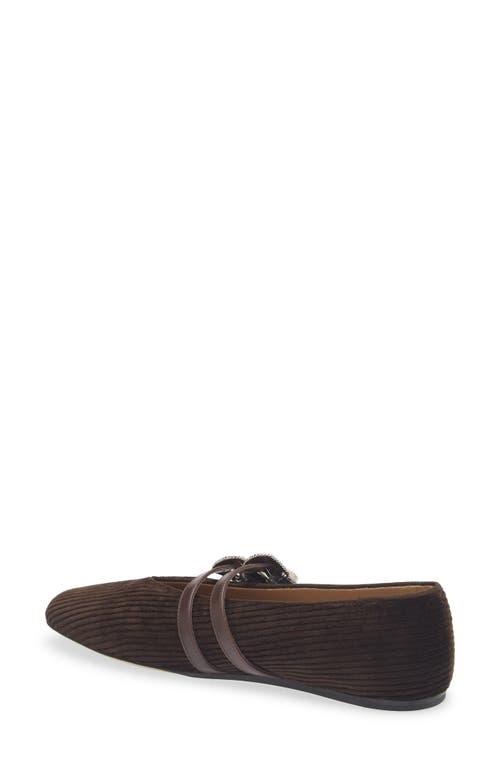 Le Monde Beryl Claudia Corduroy Mary Jane Flat In Brown