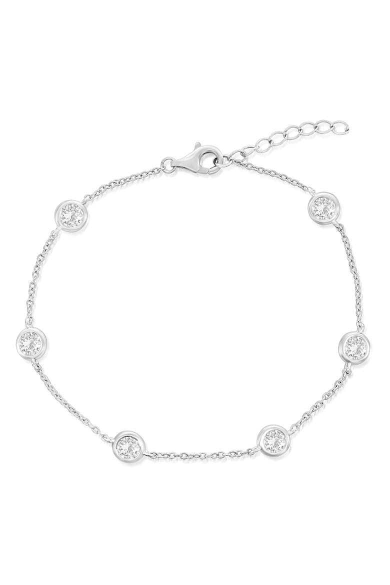 Sterling Silver Crystal Bracelet, Main, color, Silver
