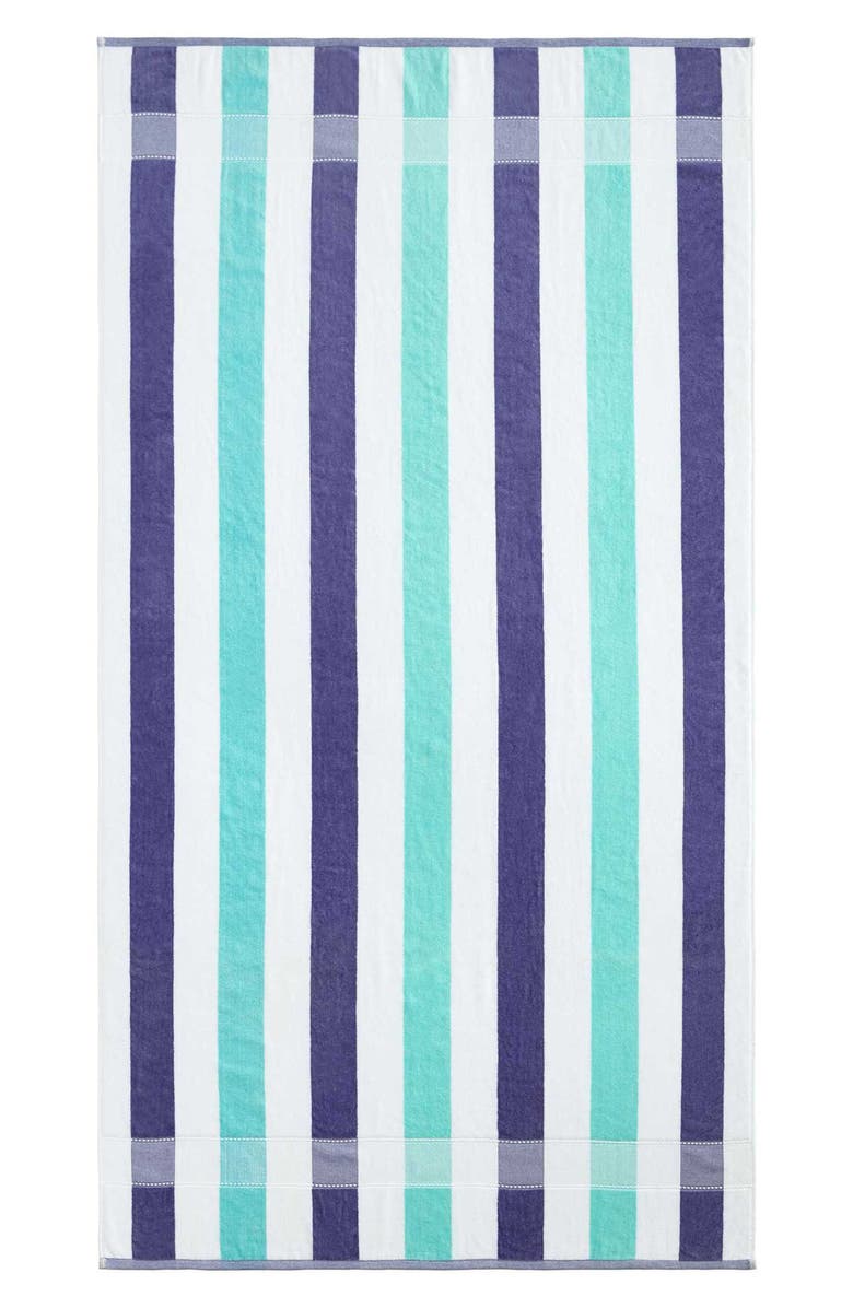 Calvin Klein Color Pop Stripe Beach Towel, Main, color, Purple/Blue