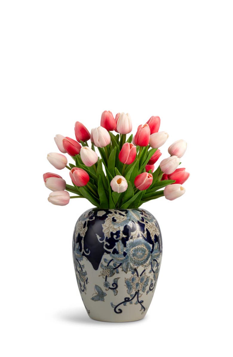 CocoBella Odette RealTouch Tulip Toile Arrangement, Main, color, Pink