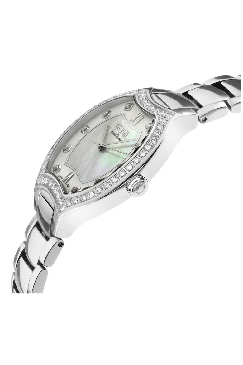 Lugano Diamond Bracelet Watch, 35mm, Alternate, color, SILVER