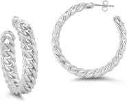 GLAZE JEWELRY Medium Curb Chain Hoop Earrings