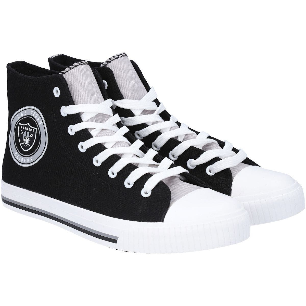 FOCO Men's FOCO Las Vegas Raiders High Top Canvas Sneakers, Main, color, 