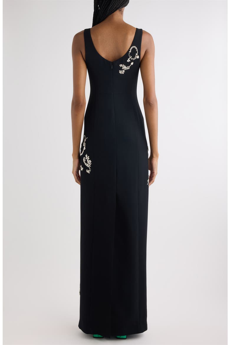 Embellished Sleeveless Column Gown, Alternate, color, BLACK