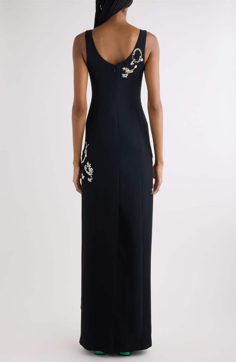Dries Van Noten Embellished Sleeveless Column Gown, Alternate, color, Black
