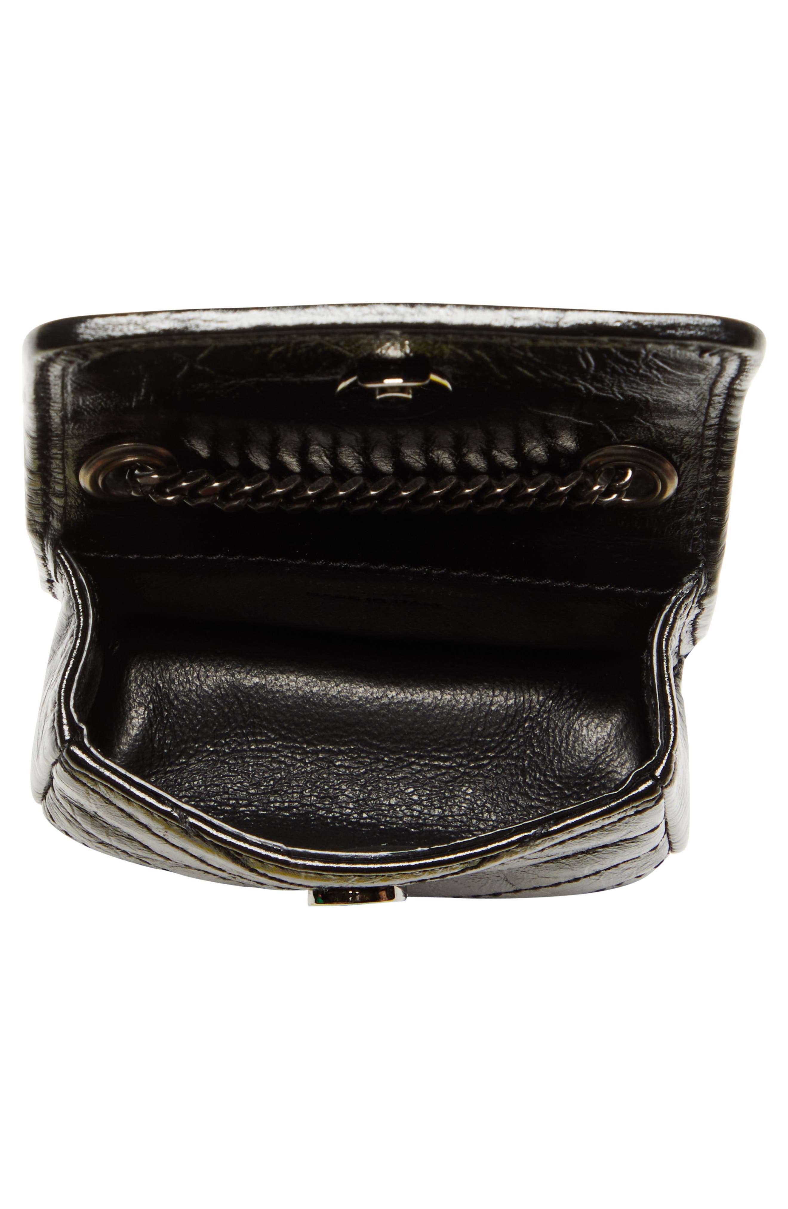 Saint Laurent Micro Niki Leather AirPods Crossbody Case, Alternate, color, 