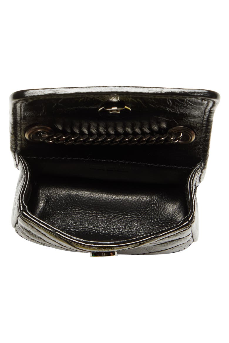 Micro Niki Leather AirPods Crossbody Case, Alternate, color, NERO