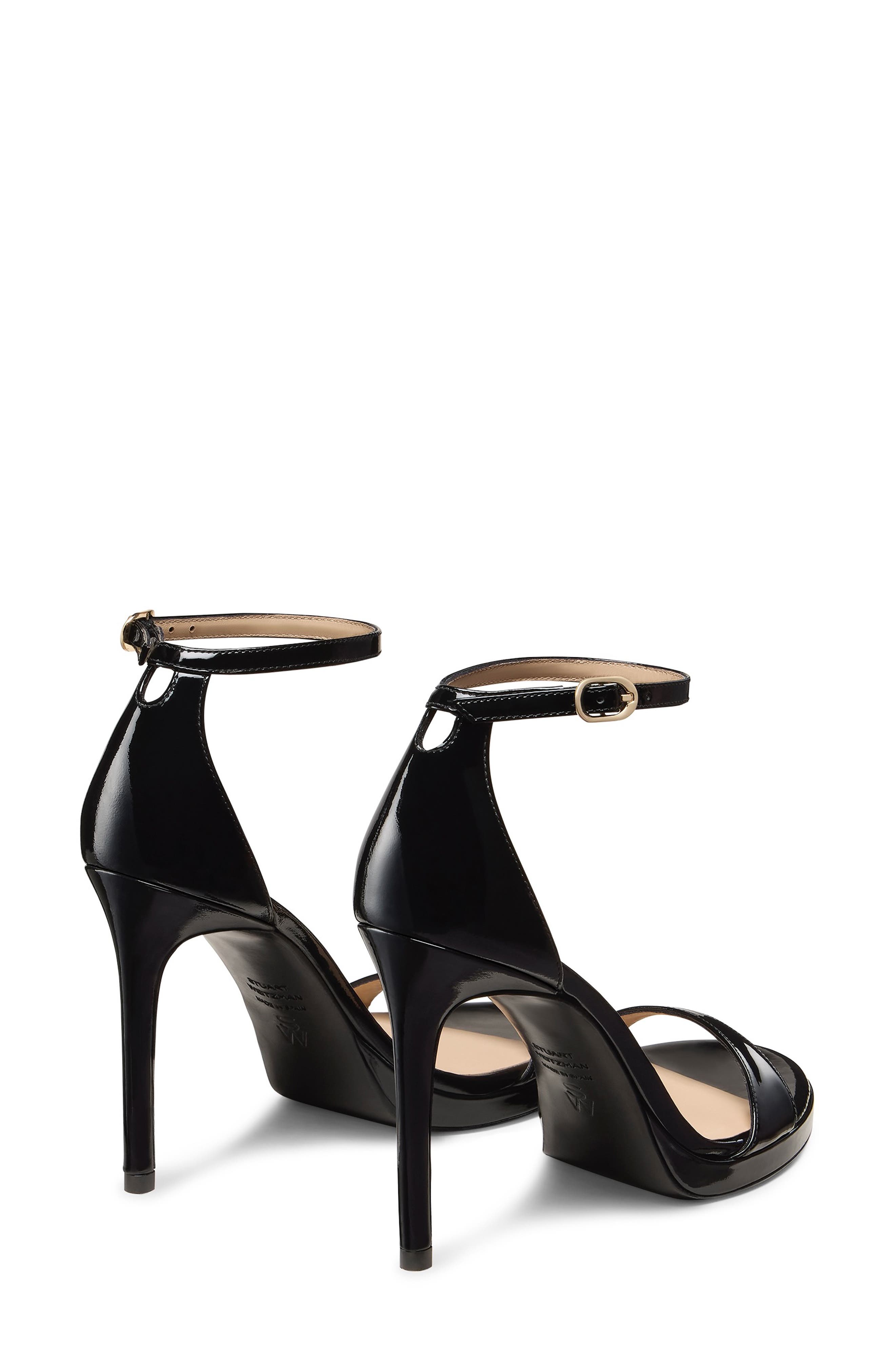 Stuart Weitzman Nudist Platform Sandal, Alternate, color, Black
