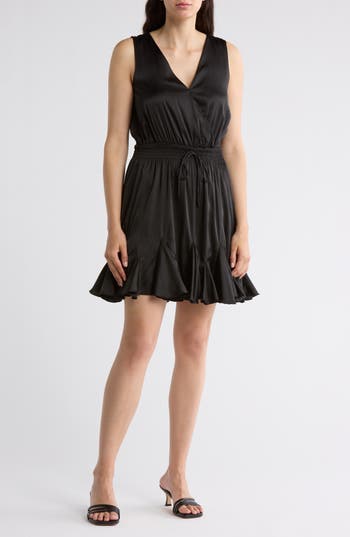 Love By Design Milana Sleeveless Satin Fit & Flare Dress