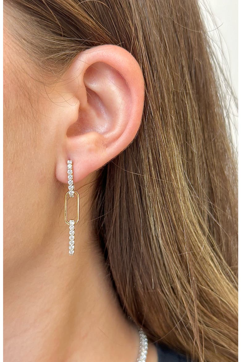 Paperclip Lab Diamond Drop Earrings in 14K Gold, Alternate, color, Yellow Gold