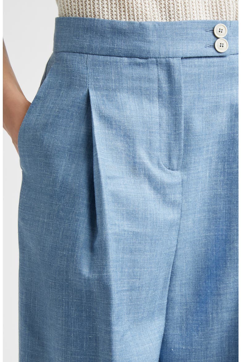 Wool, Silk & Linen Straight Leg Pants, Alternate, color, 130 SKY BLUE