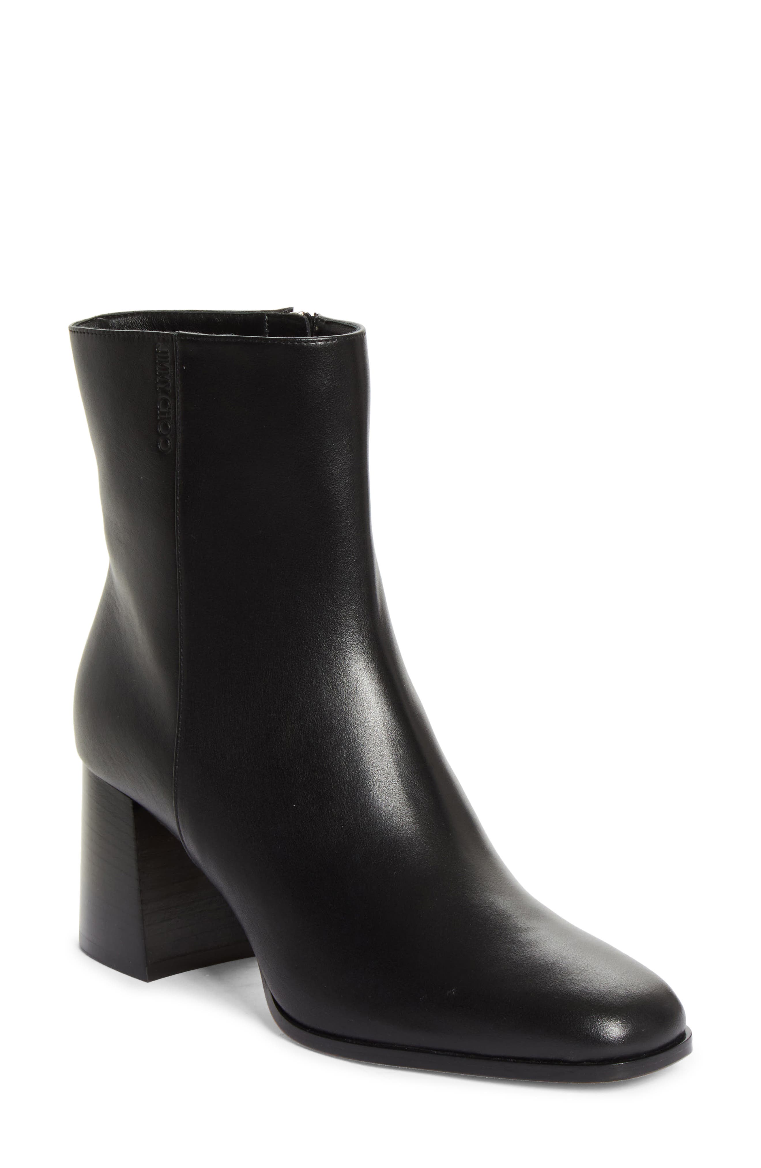 Linne Block Heel Bootie, Main, color, BLACK