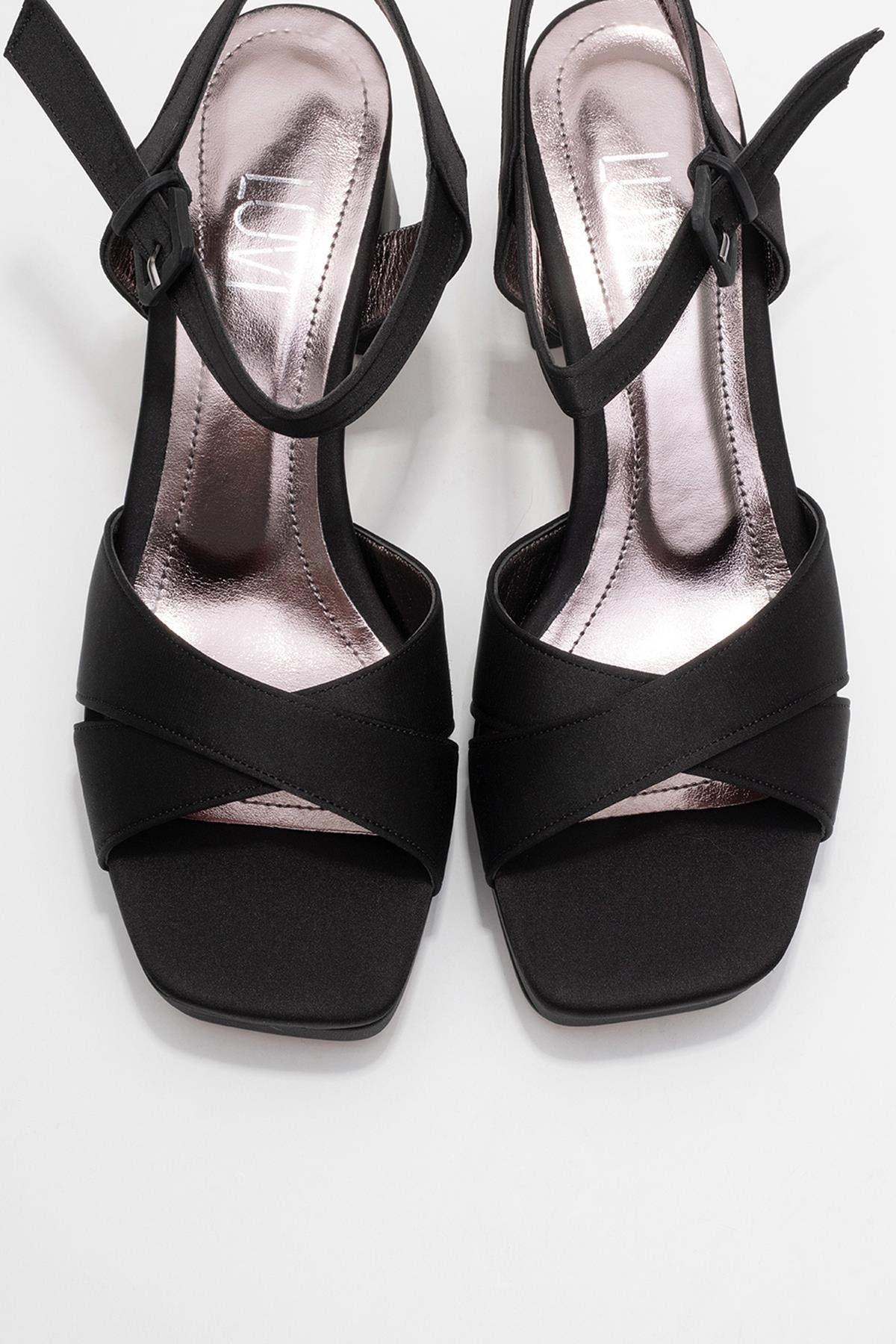 Lisbon Platform Block Heel Sandal, Alternate, color, Black Satin