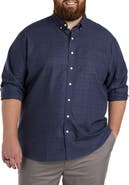 Oak Hill by DXL Big & Tall Heathered Plaid Sport Shirt