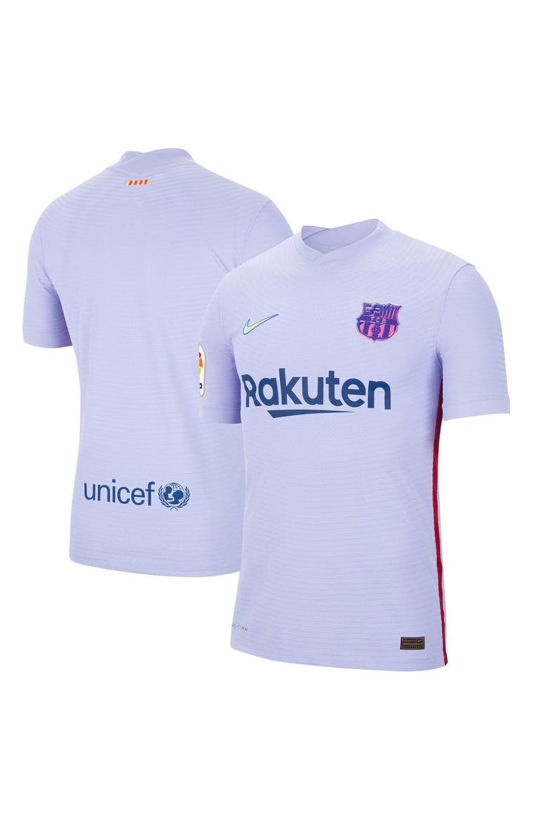 Men's Nike Purple Barcelona 2021/22 Away Match Authentic Jersey, Alternate, color, Purple