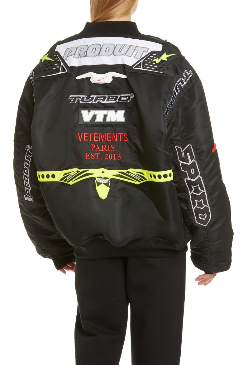 Motorcycle Bomber Jacket, Alternate, color, BLACK