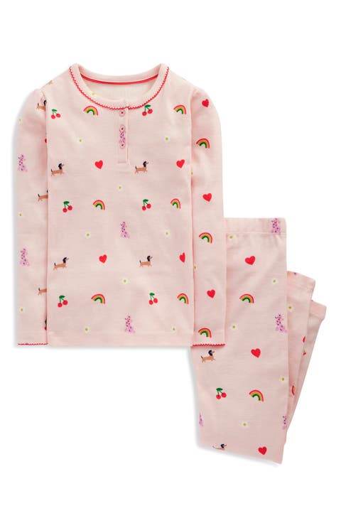 Kids' Parisienne Print Fitted Two-Piece Cotton Henley Pajamas (Toddler, Little Kid & Big Kid)