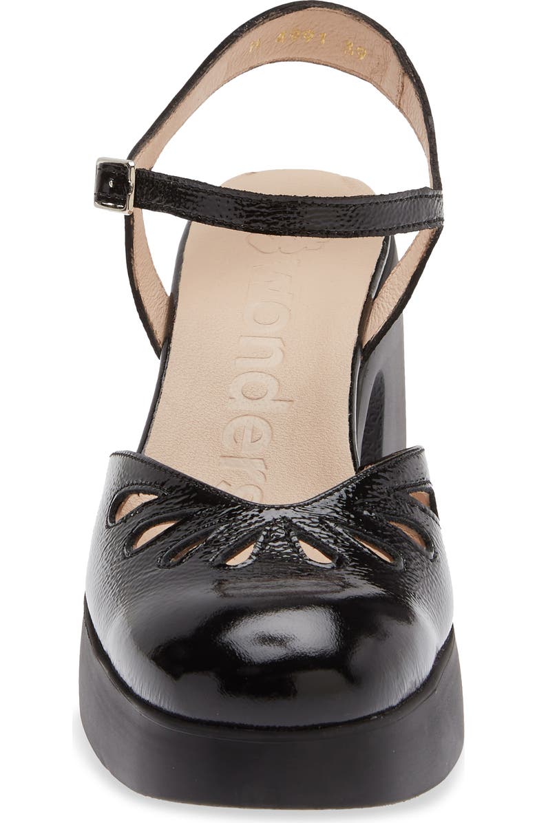 Wonders Ankle Strap Platform Pump, Alternate, color, Lack Black