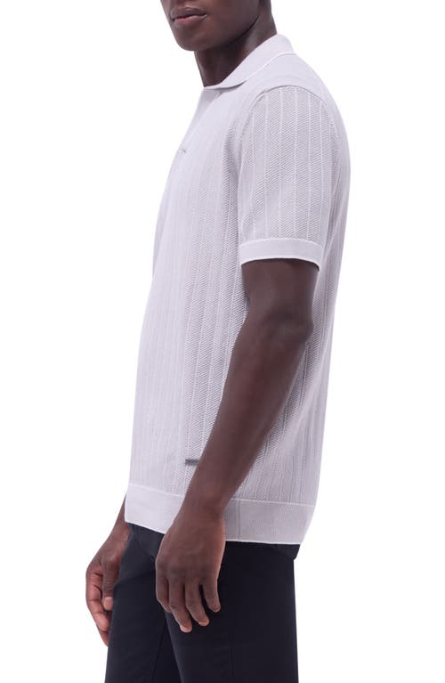 Bugatchi Johnny Collar Rib Polo In Platinum