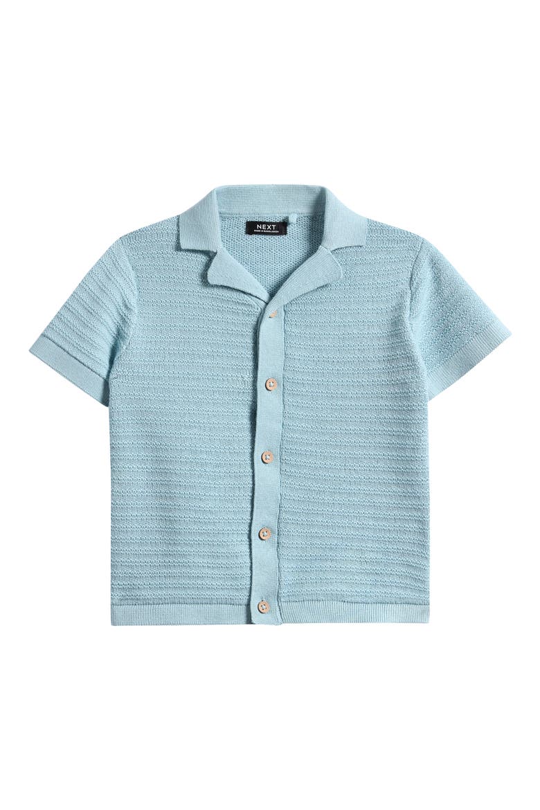 Kids' Cotton Button-Up Shirt, Main, color, BLUE