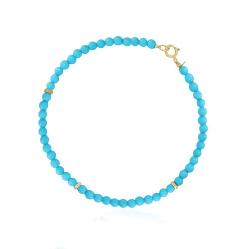 The Lovery Fine Jewelry Turquoise Round Bead Bracelet In Blue