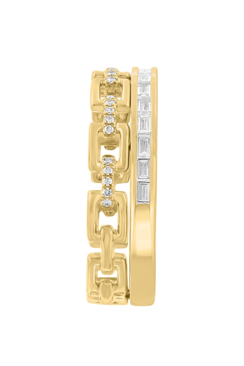 Set of 2 Diamond Band Stackable Rings, Alternate, color, GOLD