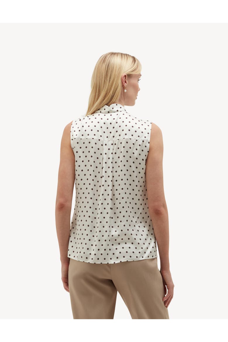 Natasha Tie-Neck Polka Dot Blouse, Alternate, color, Brownivory