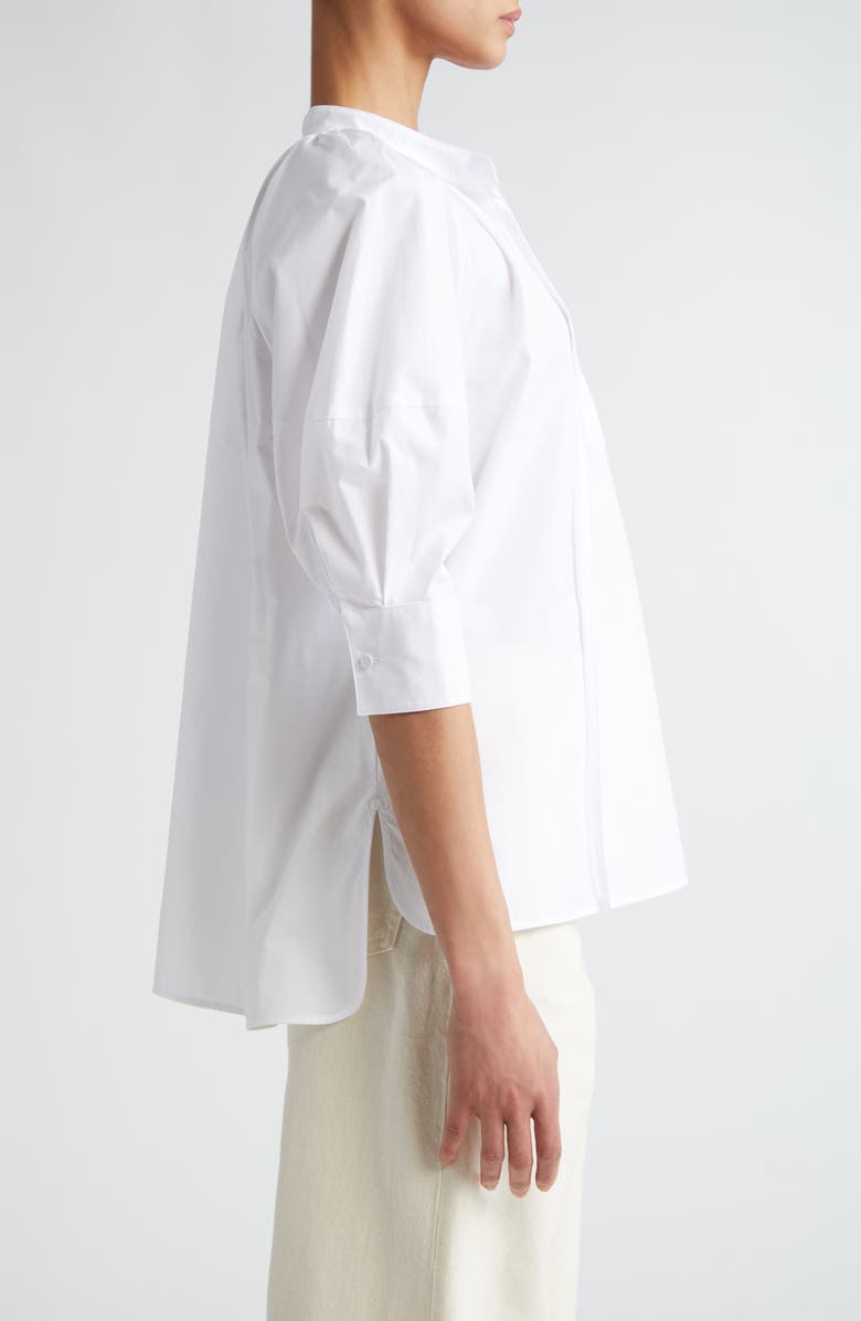 Max Mara Carpi Puff Sleeve Cotton Poplin Top, Alternate, color, 