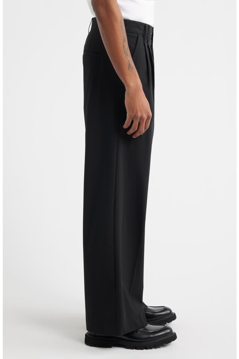 Eco Pleated Wide Leg Trousers, Alternate, color, BLACK