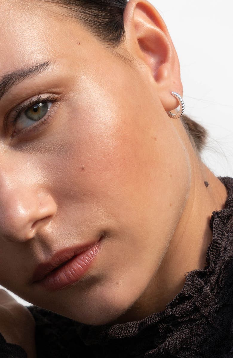 Dower & Hall Twist Huggie Hoops, Alternate, color, Sterling Silver