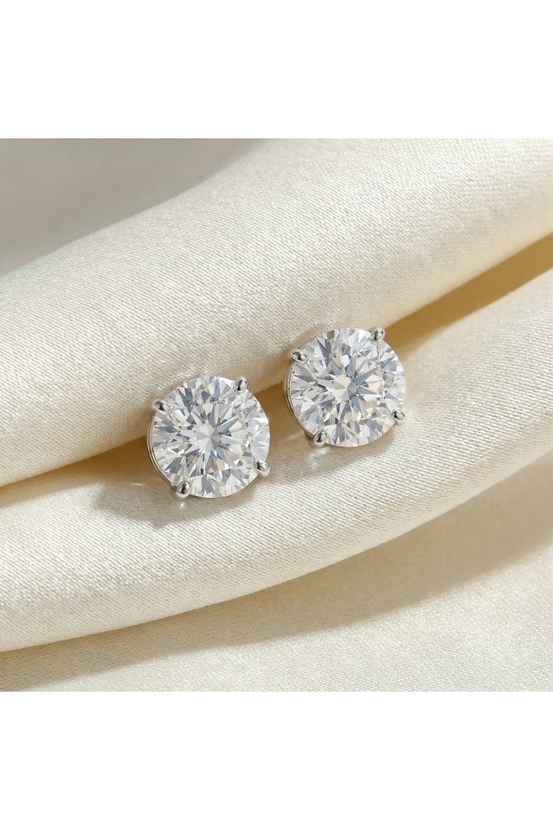 4 Ct T.W. Round Diamond Screw Back Studs 14k Gold Lab Grown, Alternate, color, 14k White Gold
