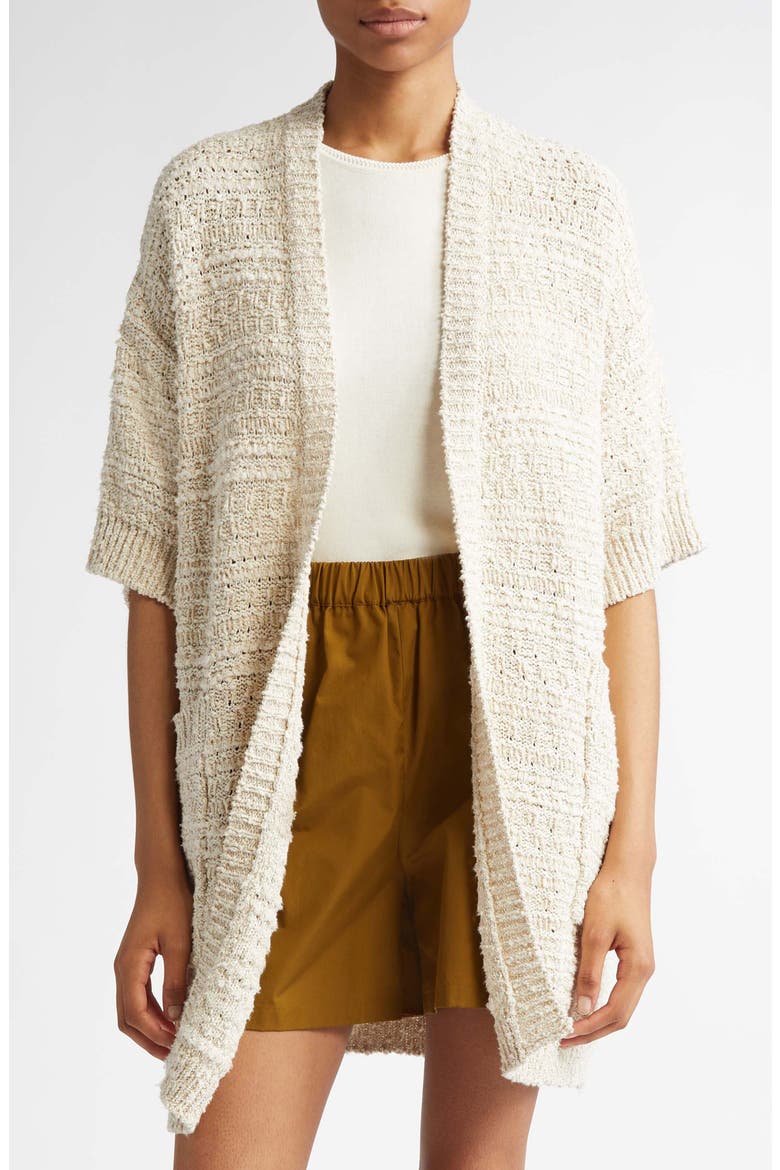 Zulma Metallic Bouclé Cardigan, Main, color, IVORY