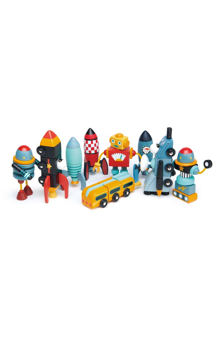 Space Race Wooden Toy Playset, Alternate, color, MULTI
