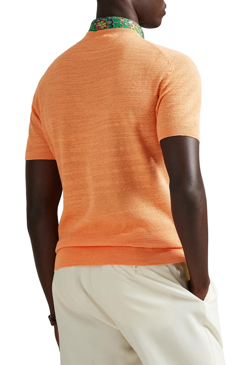 Textured Seed Stitch Cotton & Linen Sweater, Alternate, color, POPPY