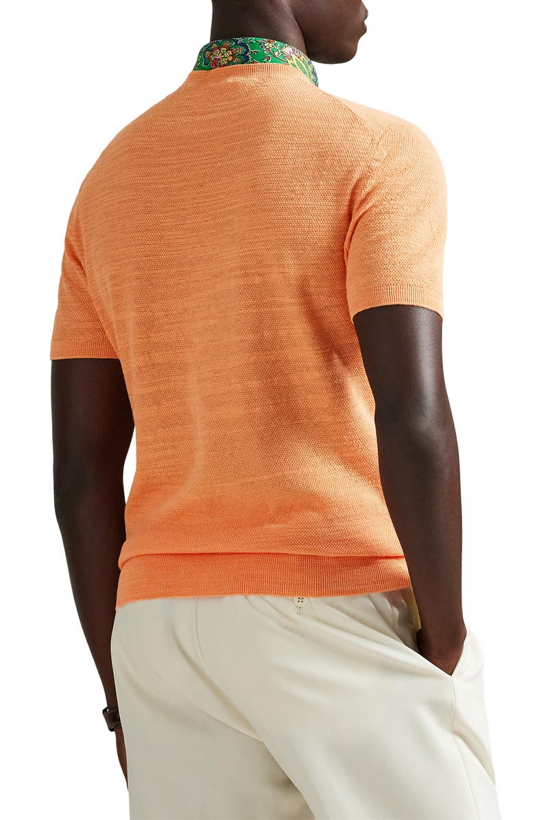 Polo Ralph Lauren Textured Seed Stitch Cotton & Linen Sweater, Alternate, color, Poppy