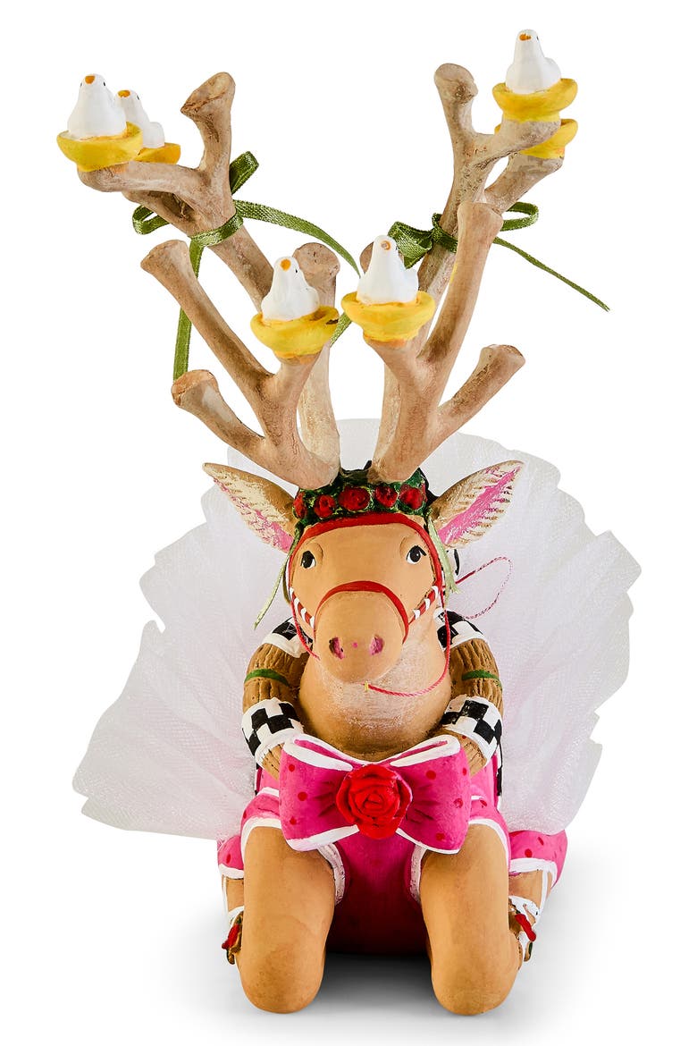 Dash Away Sleigh Reindeer Ornament, Main, color, PINK