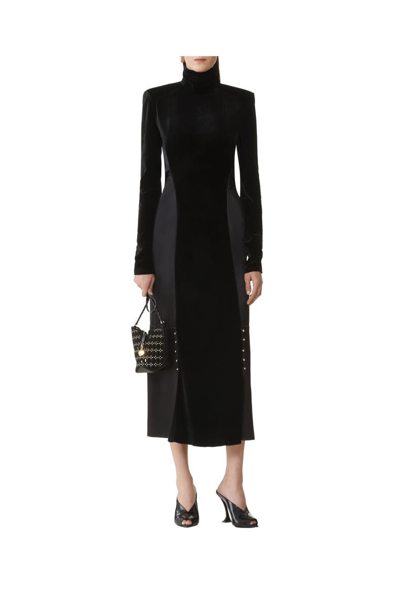 Lanvin Velvet Midi Dress, Alternate, color, Black