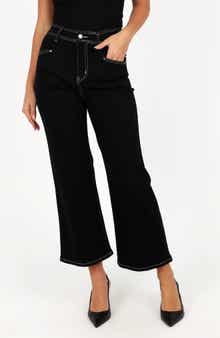 Petal & Pup Parson Topstitch Detail Crop Wide Leg Pants